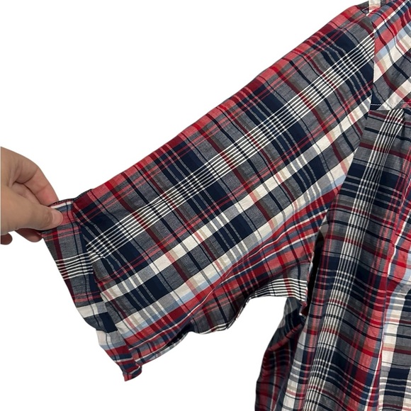 Catherine’s 3X Red White Blue Mirabel Park Plaid Tunic Top Picnic Country Summer - Picture 7 of 9